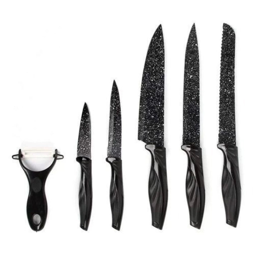 Jogo Faca Com 6 Peças Antiaderente Faqueiro Gourmet Cozinha Completa