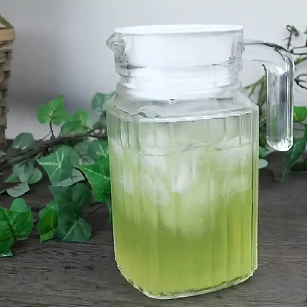 Jarra C/ Tampa 500ml Em vidro Servir Suco Vitamina Refresco Agua Chá Cor Transparente