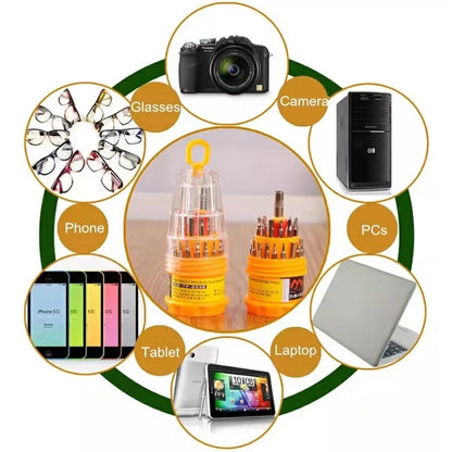 Kit Jogo Ferramenta 31 Peças Chaves Alen Torx Fenda Philips