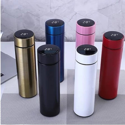 Garrafa Térmica Inox Inteligente 500 ml Com Medidor De Temperatura Ideal Para Viagens Escritório