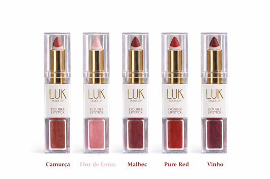 Kit 12 Batons LUK Makeup Double Lipstick – Cores Variadas