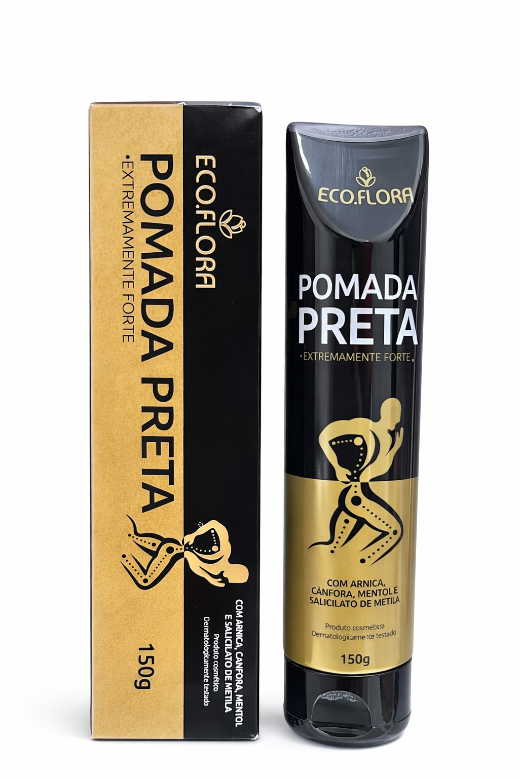 Kit 12 Pomada Preta Extremamente Forte Eco.Flora 150g (12x150g)