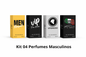 Perfumes Masculinos Importados Kit c/ 4 100ml - Fixação 8Hs Frasco em Vidro