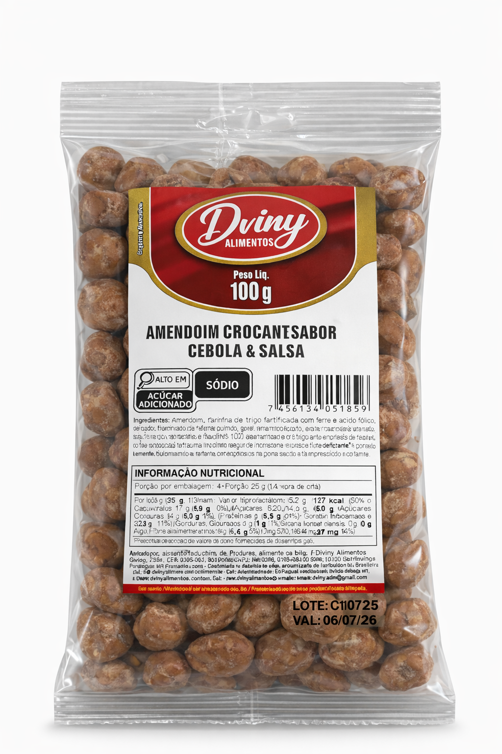 Amendoins Sortidos Diviny – Caixa 30x100g  Amendoim Crocante Sortido Diviny – Caixa com 30 Unid