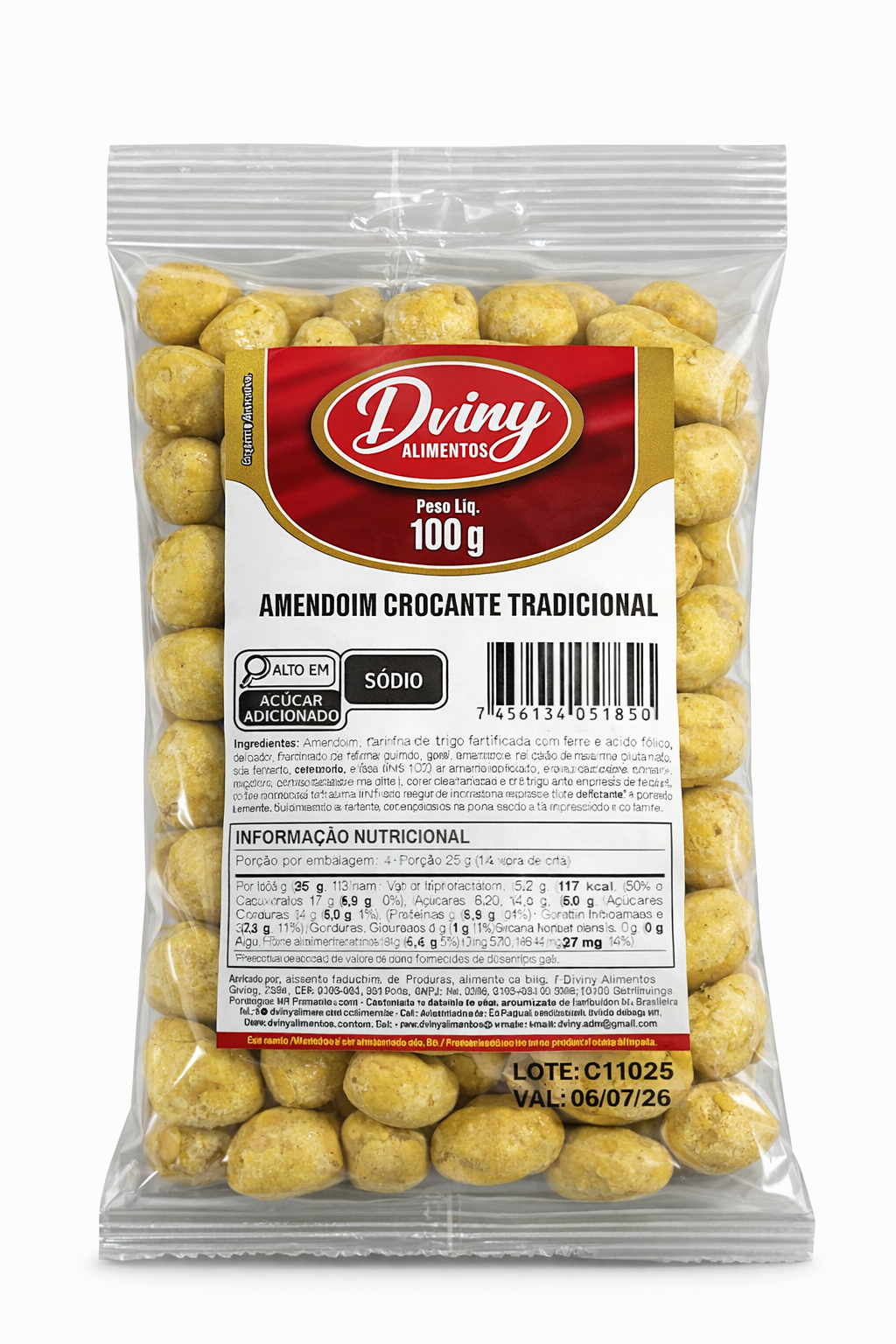 Amendoins Sortidos Diviny – Caixa 30x100g  Amendoim Crocante Sortido Diviny – Caixa com 30 Unid