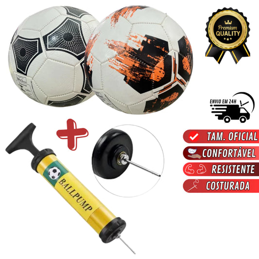 it Bola de Futebol Campo Profissional + Mini Bomba de Inflar Tamanho Oficial Costurada Número 5