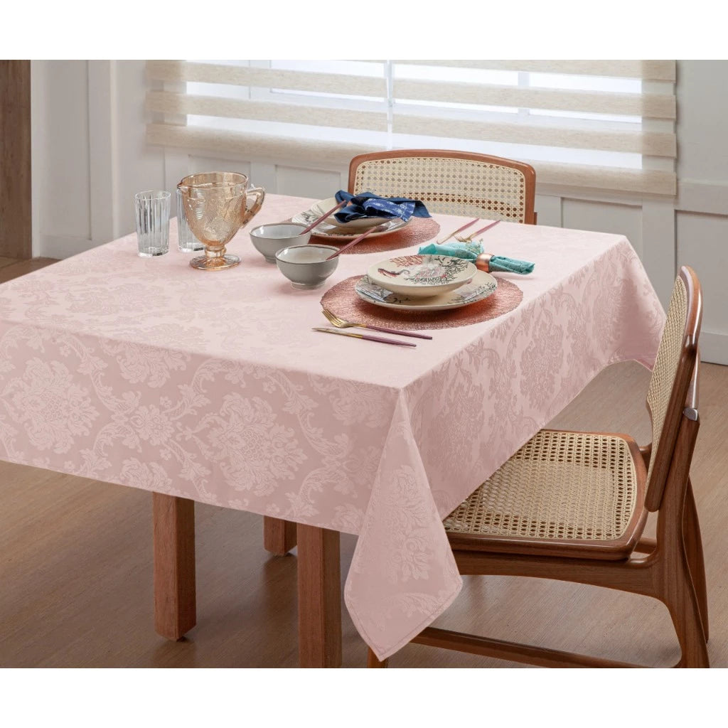 Toalha De Mesa Luxo 4 Lugares Jacquard Original Tecido Grosso Promoção