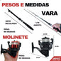 Kit De Pesca Completo 1 Vara Telescópica + 1 Molinete Com Linha - Acessórios Iscas, Anzóis, Chumbada