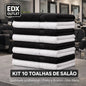 Kit 6 Toalha Profissional para Salão 100% Algodão Não Solta Fiapos 40 x 65 cm / 5 Branca e 5 Preta