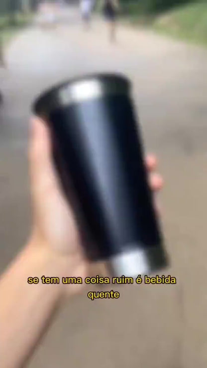 Copo Térmico 473ml Mantém Gelado por 4 Hrs, Abridor De Garrafa, Perfeito Para Cerveja / Refrigerante