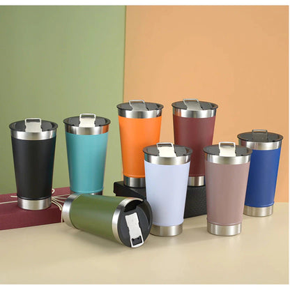 Copo Térmico 473ml Mantém Gelado por 4 Hrs, Abridor De Garrafa, Perfeito Para Cerveja / Refrigerante