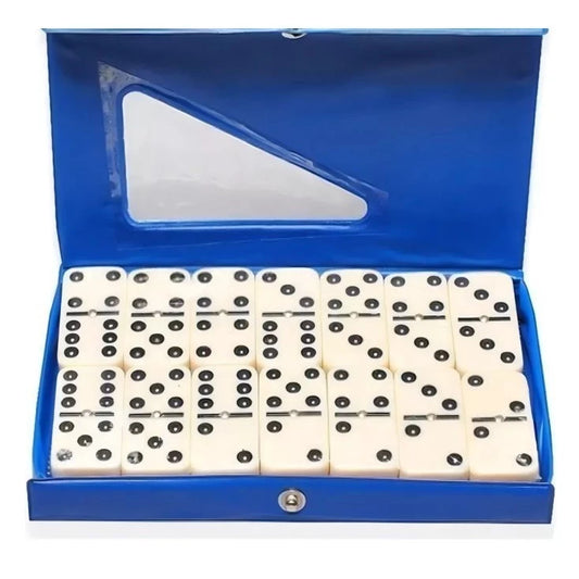Jogo De Dominó RB Tabuleiro 28 Peças Estojo Pedras 7mm